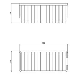 Cesta portagel de ducha rectangular blanc