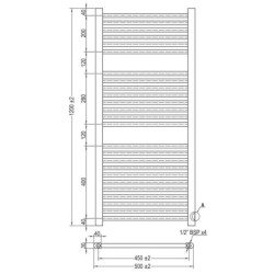 Radiador secatoallas para calefacción blanco 120x50