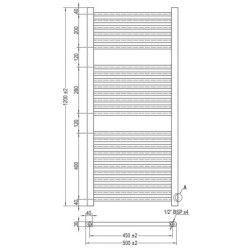 Radiador secatoallas para calefacción cromado 120x50