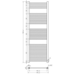 Radiador secatoallas para calefacción cromado 150x50