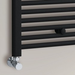 Radiador secatoallas para calefacción negro 120x50