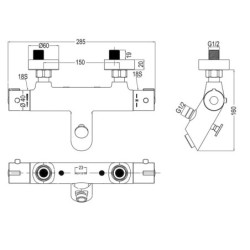 Grifo termostático de bañera BONN con Equipo Zinc