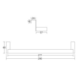 Toallero de mueble lateral sin taladros 28 cm ECO