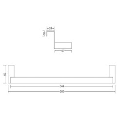 Toallero de mueble lateral sin taladros 36 cm blanco