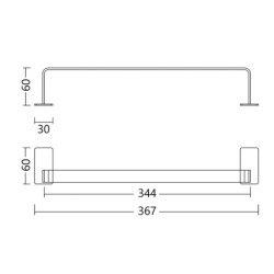 Toallero de mueble OPEN adhesivo cromo cepillado