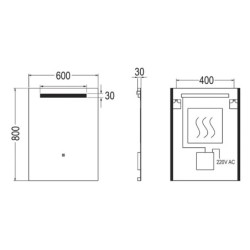 Espejo rectangular LED SINGLE de 60x80