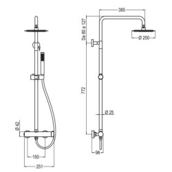 Combi monomando Round PROGRESIVA blanco mate 78-125 cm