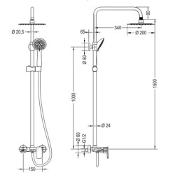 Columna monomando Round DUAL Plus