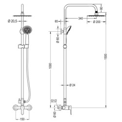 Columna monomando Round SIOUX Plus