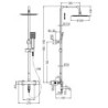 Columna termostática Quad con caño 85-115 cm