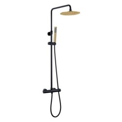 Columna termostática Round Black Oro 83-120 cm