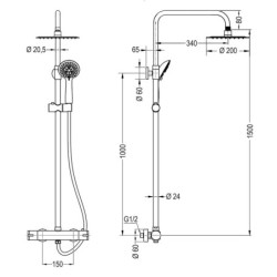 Columna termostática Round Plus