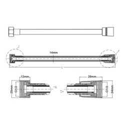 Flexo PVC blanco mate 175 cm