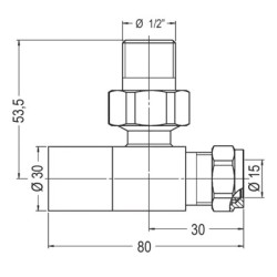 Llave para radiador secatoallas para cobre y multicapa cromadas