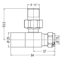 Llave para radiador secatoallas para cobre y multicapa negro