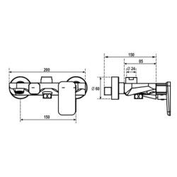 Grifo monomando columna DUAL 3 vías