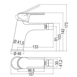 Grifo monomando de bidet SIOUX