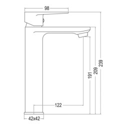 Grifo monomando de lavabo alto CHEROKEE