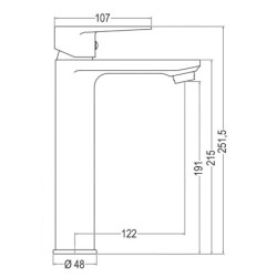 Grifo monomando de lavabo alto SIOUX