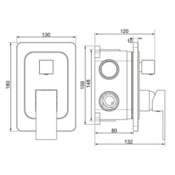 Grifo monomando empotrar ducha CHEROKEE BLACK techo