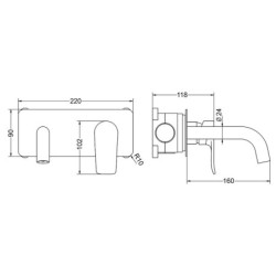 Grifo monomando empotrar lavabo RAIN