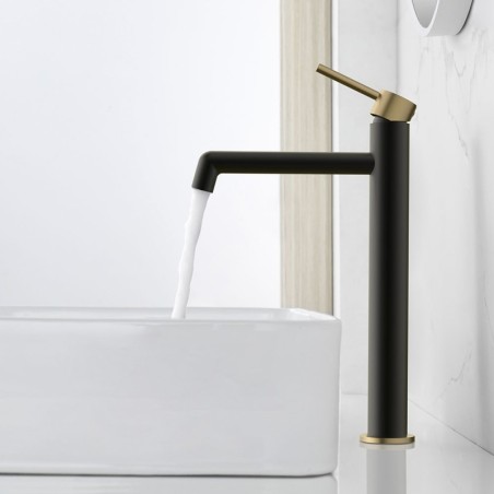 Grifo monomando de lavabo alto OSLO Black ORO