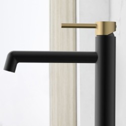 Grifo monomando de lavabo alto OSLO Black ORO