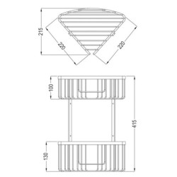 Cesta portagel de aluminio doble esquina BRUMA