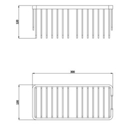 Cesta portagel de aluminio rectangular SIROCO